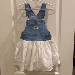 OshKosh B’Gosh Toddler Denim Eyelet Jumper Dress 4T